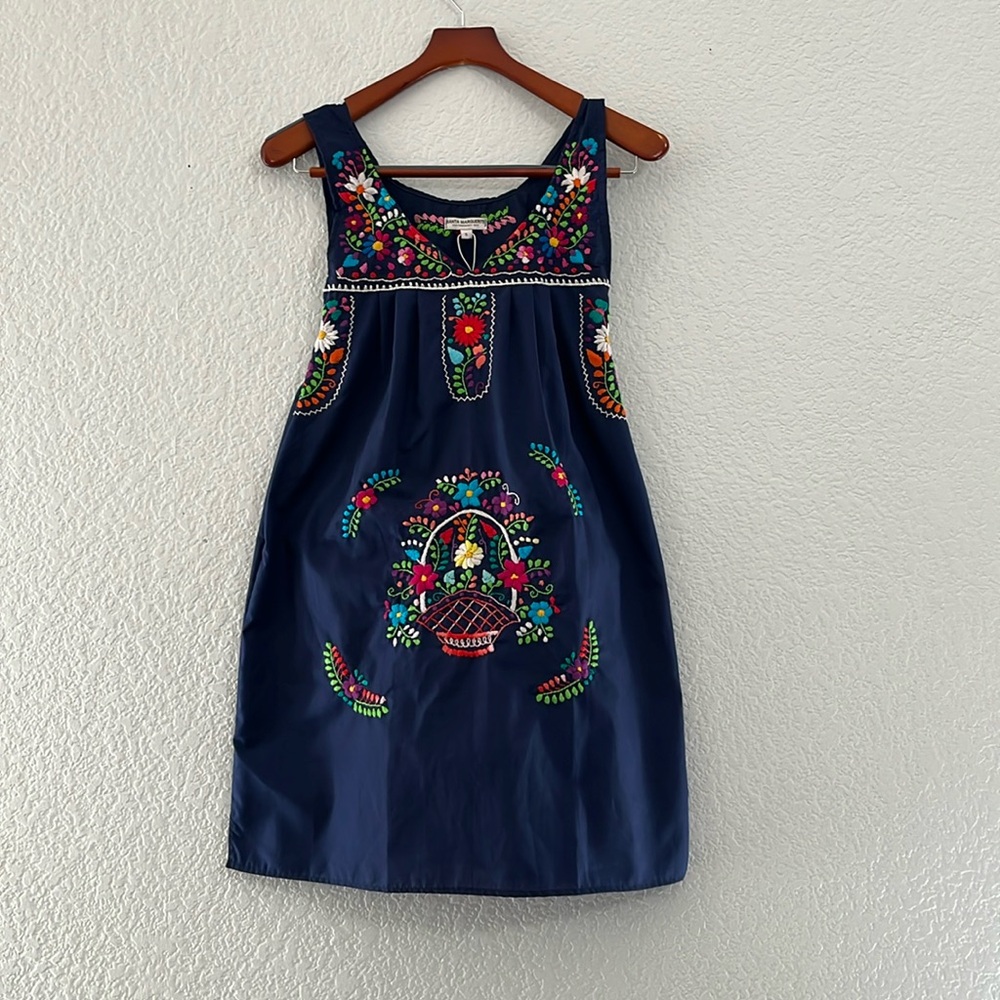 Santa Marguerite Embroidered Folk Oaxaca Mini Dress